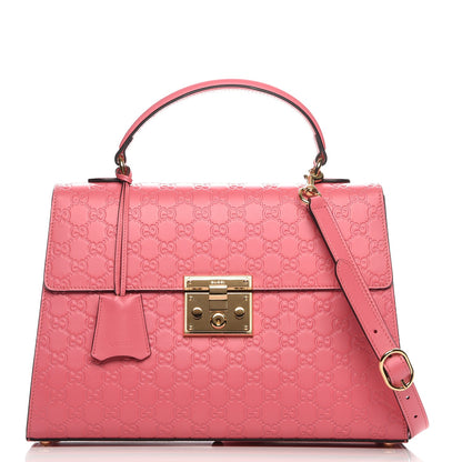 Gucci Guccissima Signature Medium Padlock Top Handle Bag Flush 1 of 8