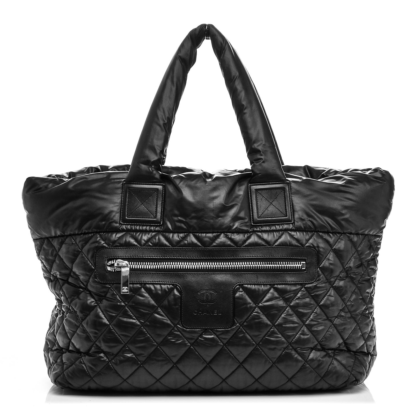Nylon Quilted Large Coco Cocoon Tote Black