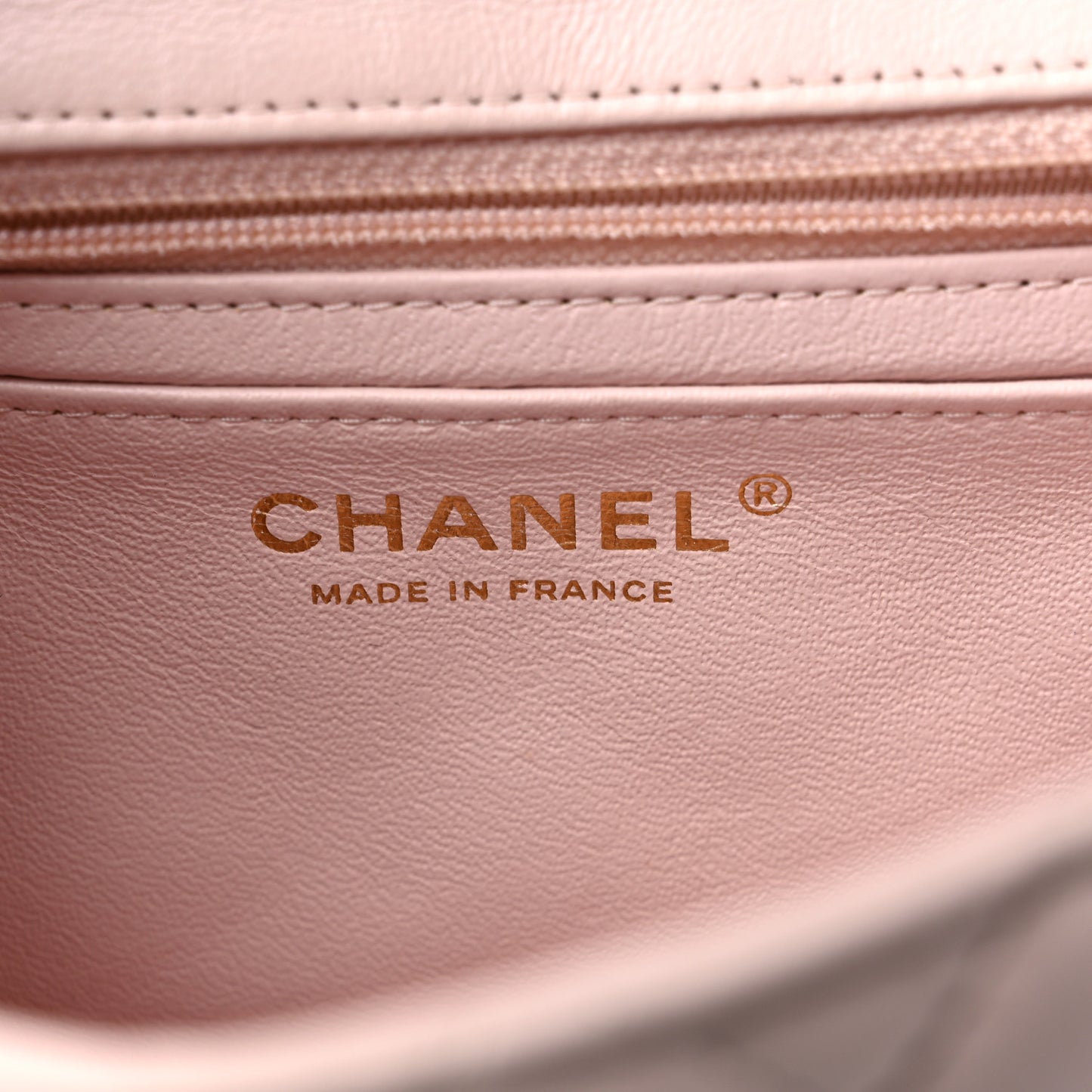 Lambskin Quilted Mini Square Flap Light Pink