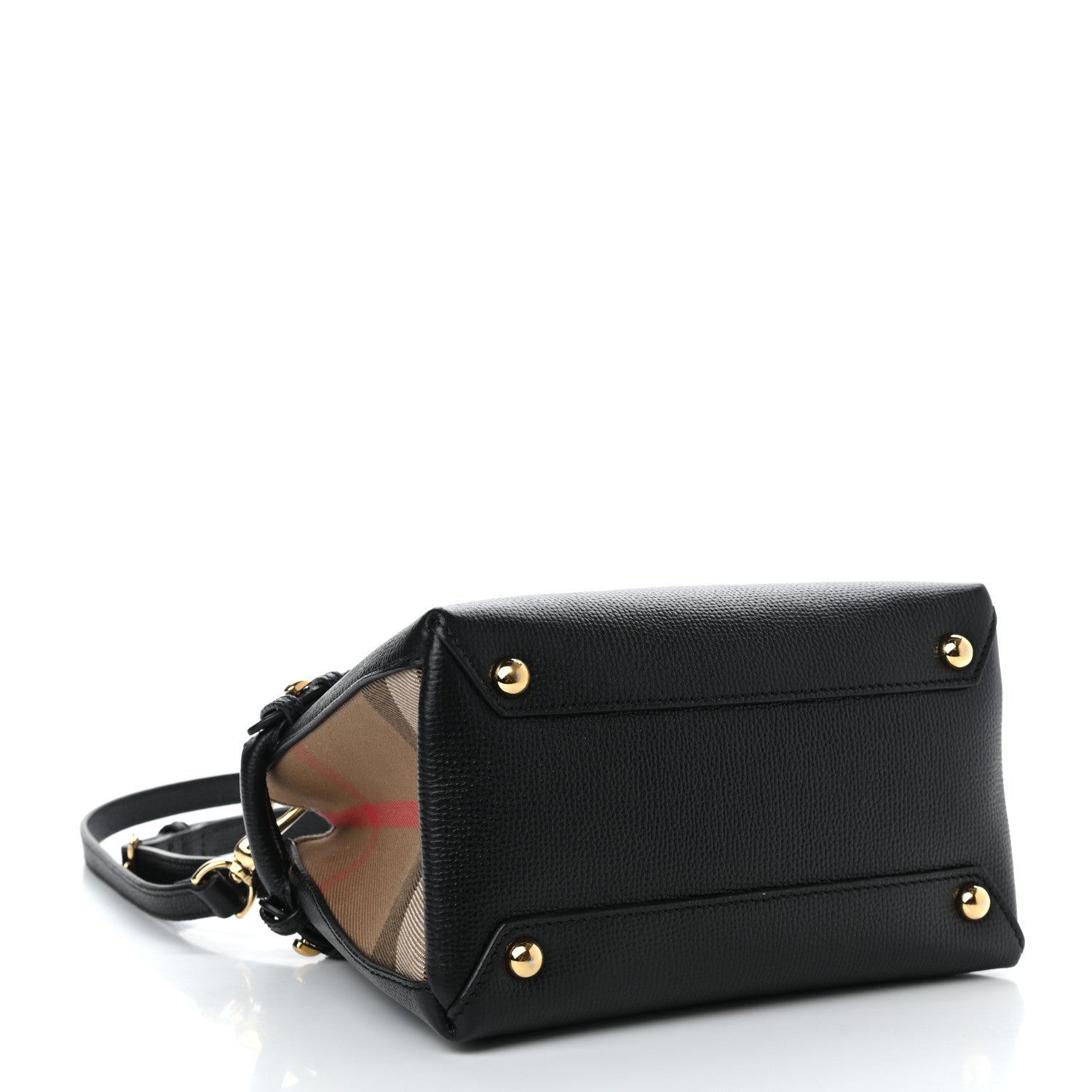 Burberry Derby Calfskin House Check Baby Banner Tote Black 4 of 9