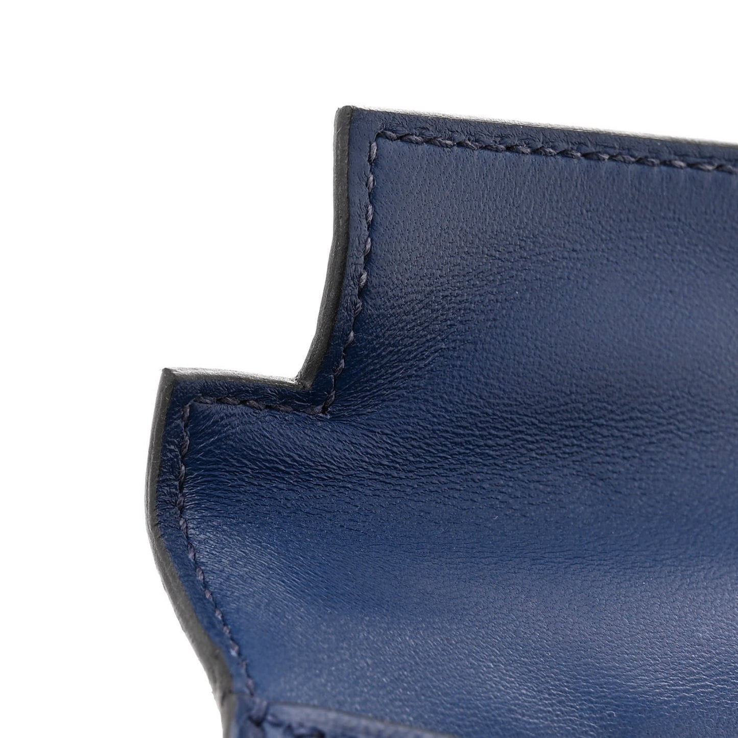 Madame Calfskin Shiny Alligator Mini Kelly Sellier Touch 20 Bleu Encre