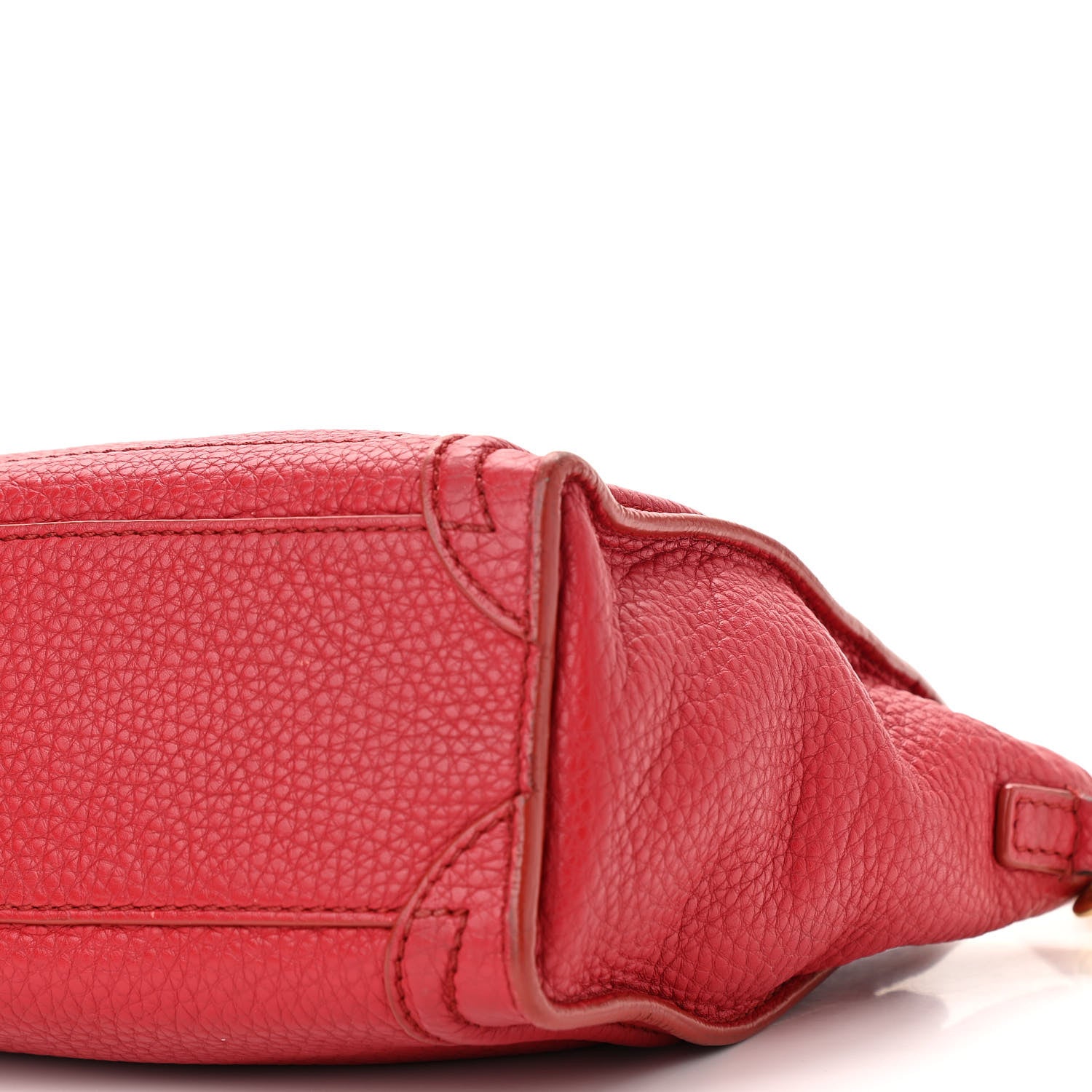 Celine Drummed Calfskin Nano Luggage Red 8 of 11