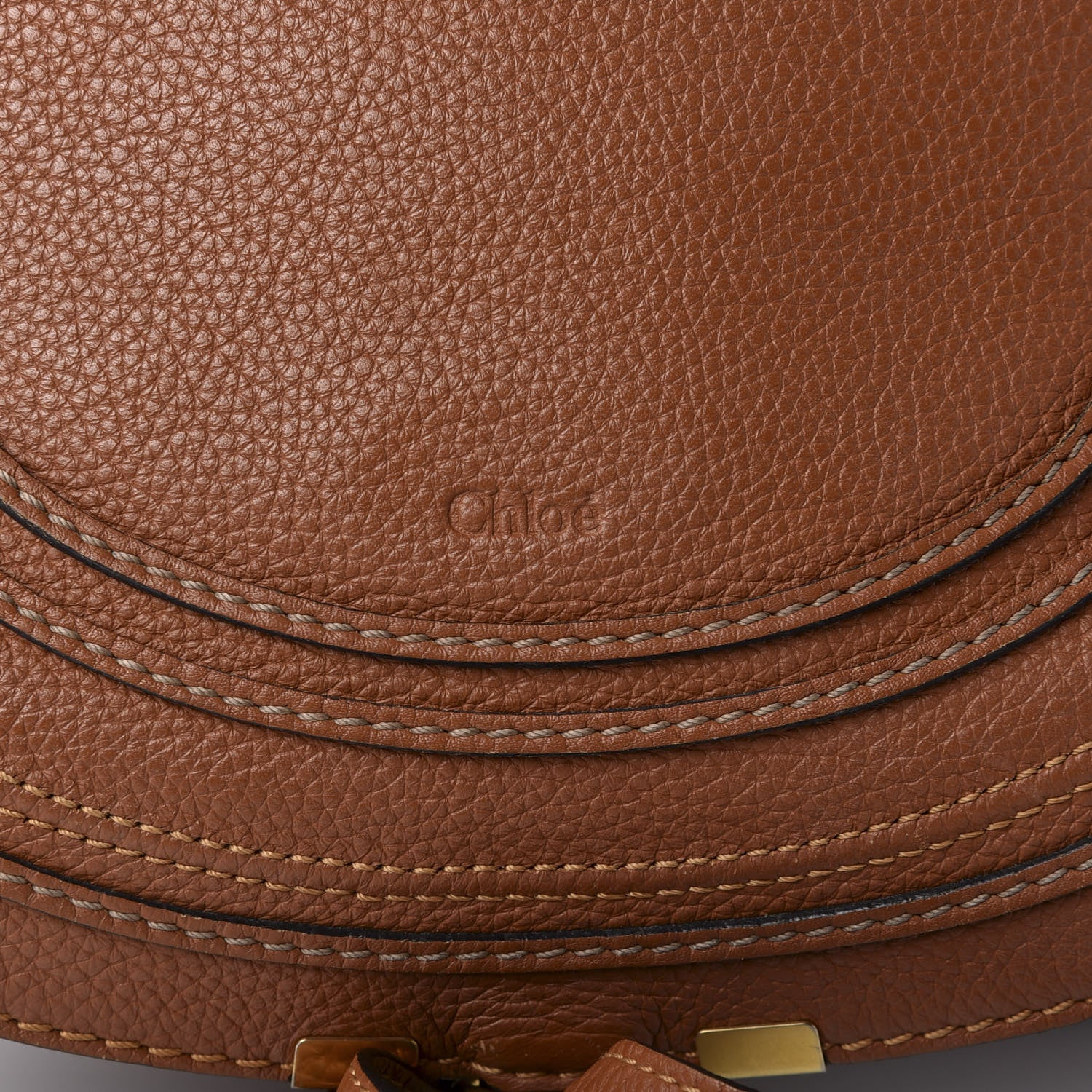 Chloe Calfskin Medium Marcie Round Crossbody Bag Tan 7 of 7