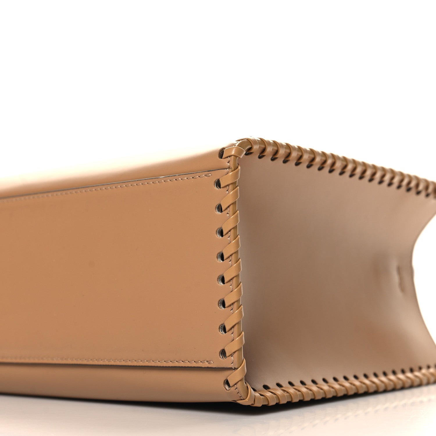 Fendi Vitello King Ceylon Plexiglass Woven Logo Debossed Small Fendi Sunshine Shopper Tote Miele Scuro 10 of 10