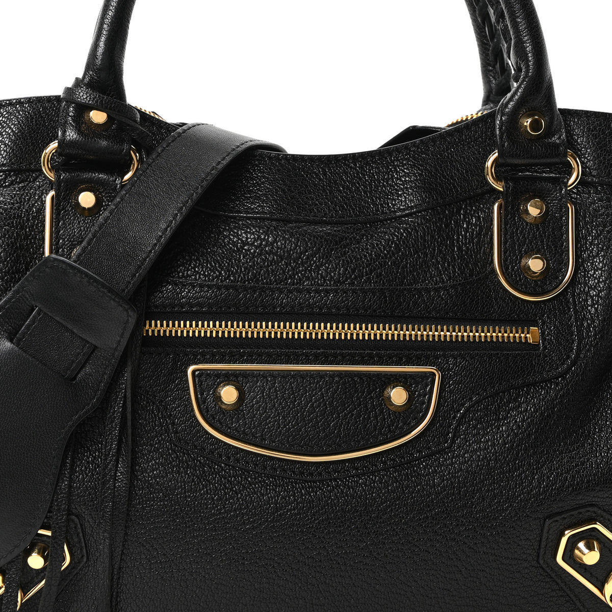 Balenciaga Chevre Gold Metallic Edge Hardware Town Black 9 of 11