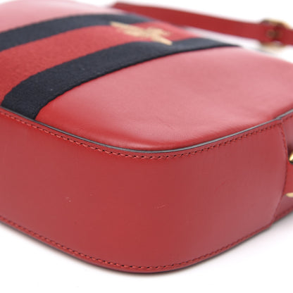 Gucci Calfskin Web Small Webby Bee Shoulder Bag Red 13 of 14