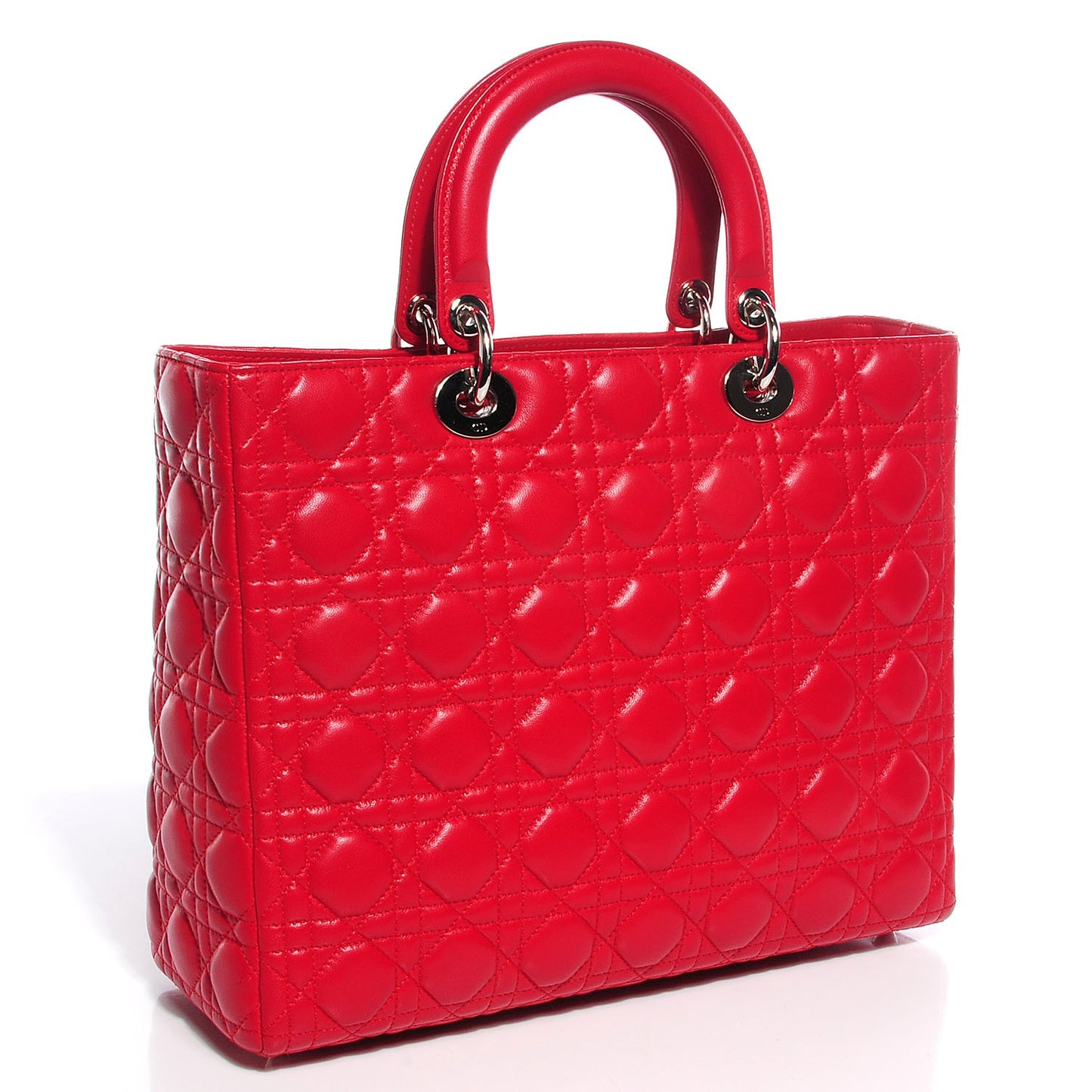 Lambskin Cannage Large Lady Dior Red