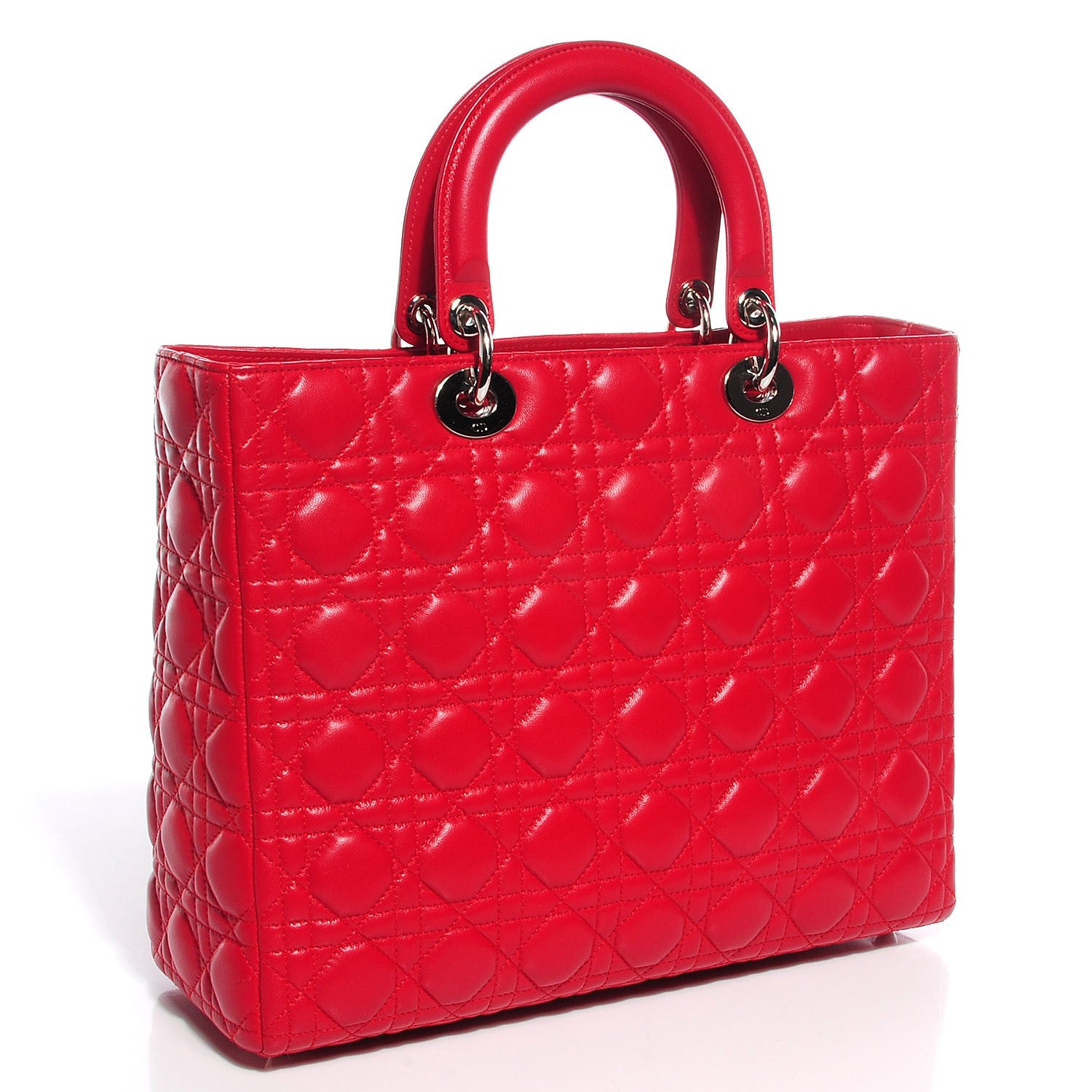 Christian Dior Lambskin Cannage Large Lady Dior Red 3 of 7