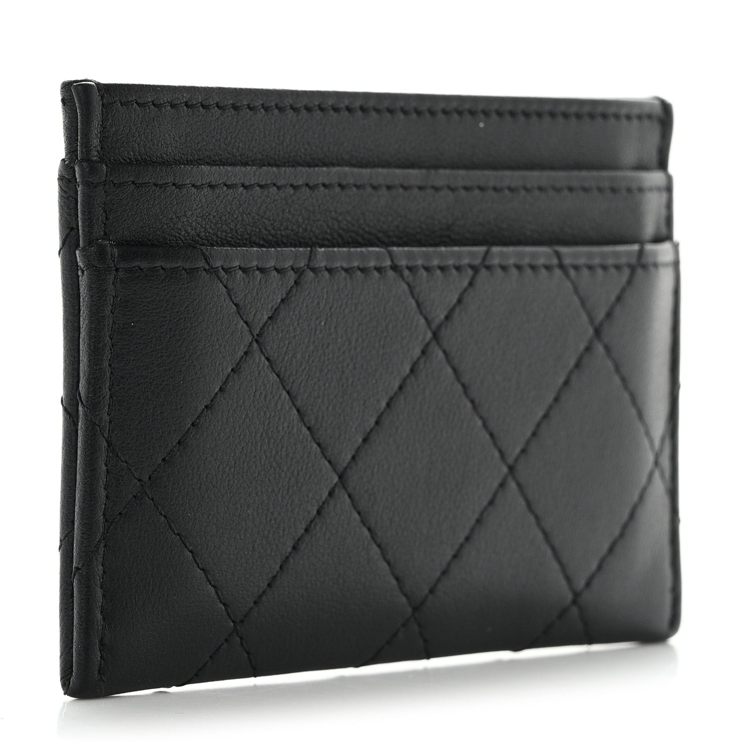 Chanel Calfskin Quilted Card Holder So Black 3 of 9