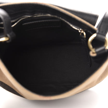 Burberry Mega Check Grainy Calfskin Small Gowan Messenger Bag Black 5 of 9