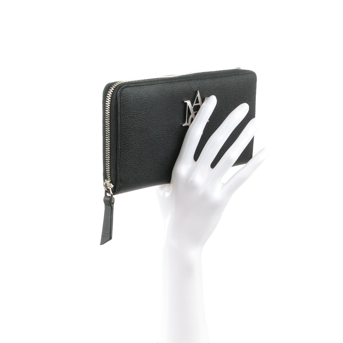 Calfskin Insignia Continental Zip Wallet Black