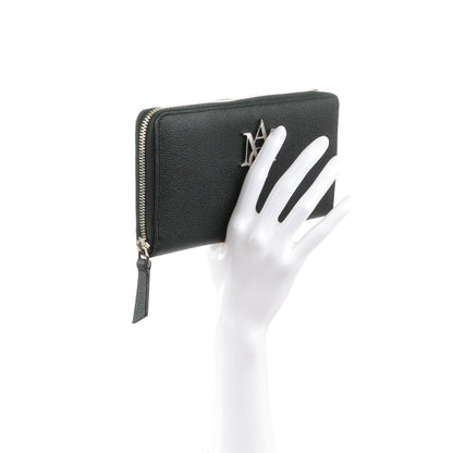 Alexander McQueen Calfskin Insignia Continental Zip Wallet Black 2 of 7