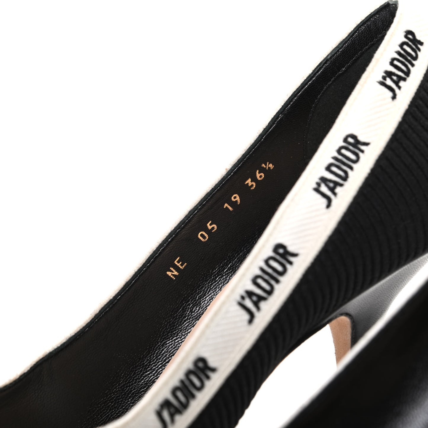 Technical Canvas Ribbon Embroidered J'Adior 100mm Pumps 36.5 Black