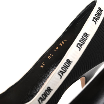 Christian Dior Technical Canvas Ribbon Embroidered J'Adior 100mm Pumps 36.5 Black 8 of 10