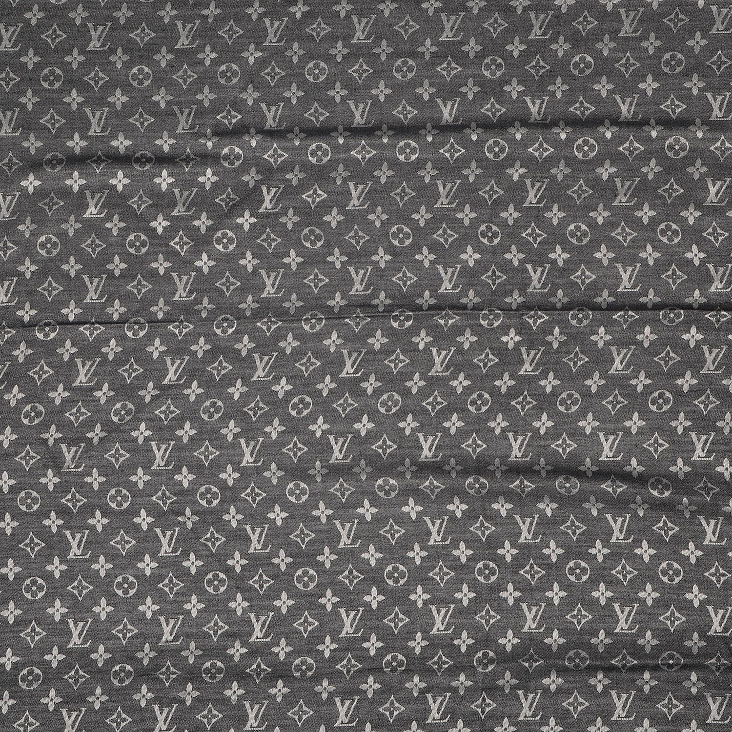 Louis Vuitton Silk Wool Monogram Denim Shawl Black 3 of 5