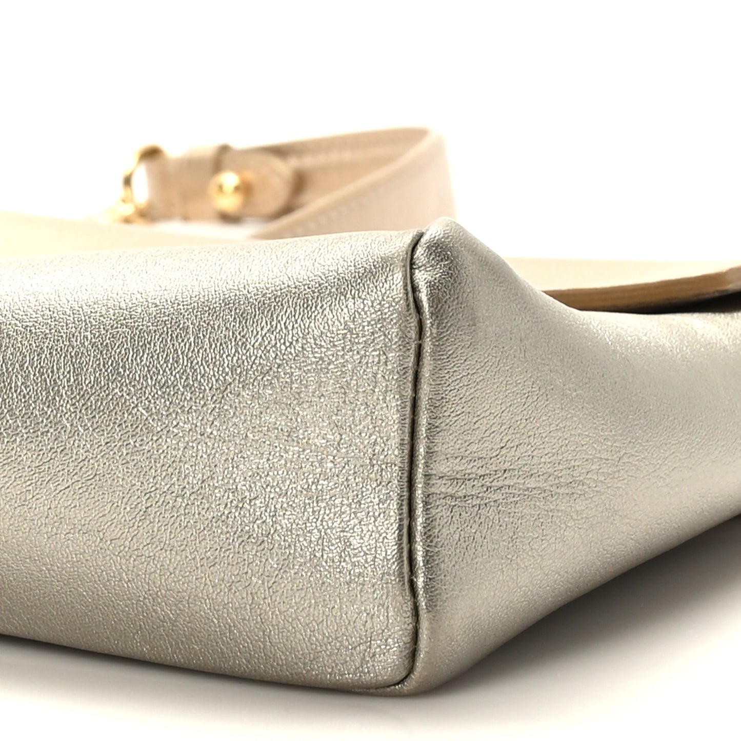 Metallic Calfskin Love Note Gold Silver