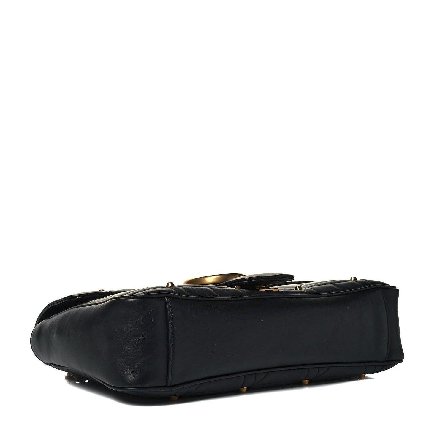 Calfskin Matelasse Studded Medium GG Marmont Shoulder Bag Black