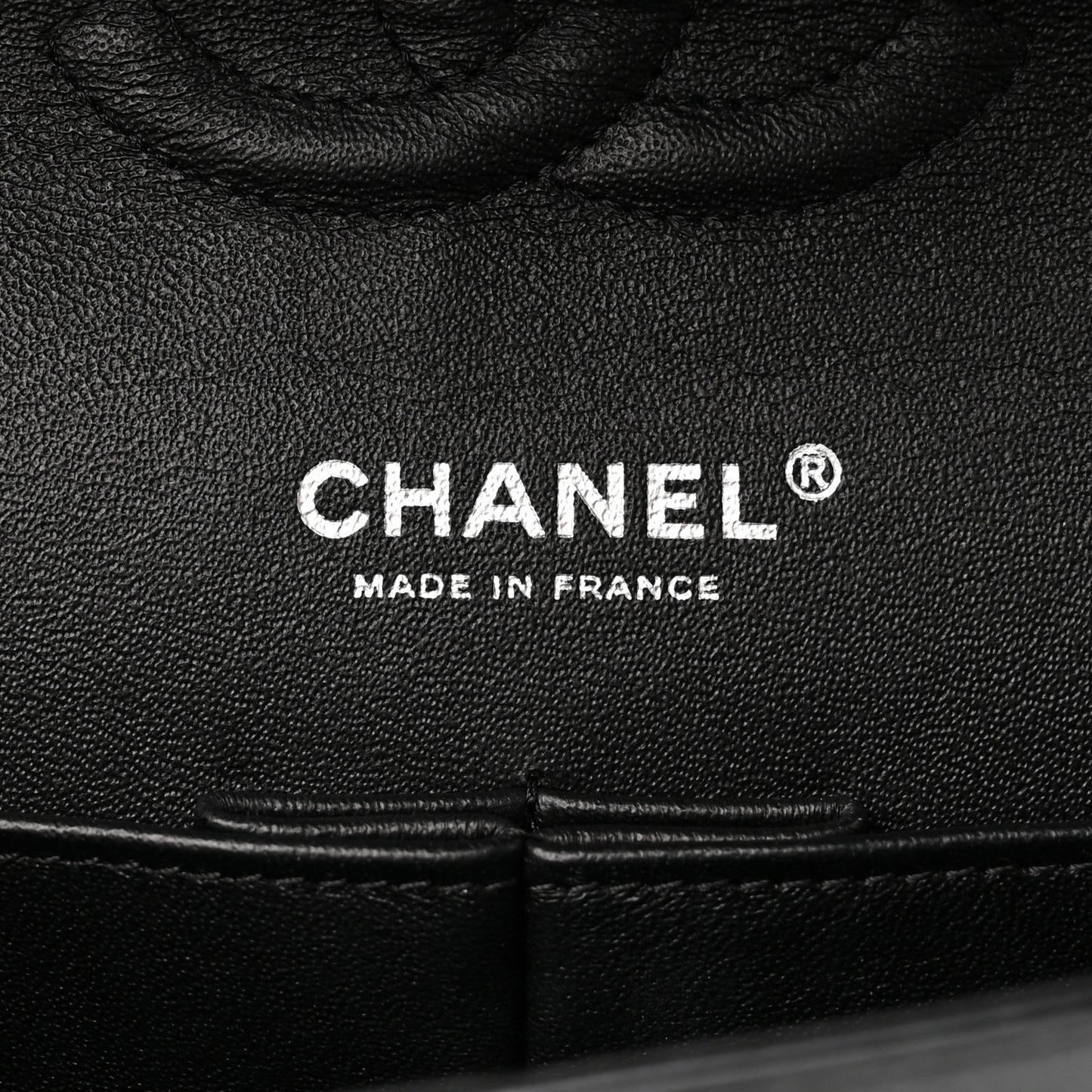 Glazed Calfskin Grommet Embellished Medium Airline Double Flap Black