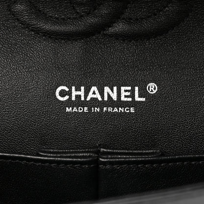 Chanel Glazed Calfskin Grommet Embellished Medium Airline Double Flap Black 6 of 11