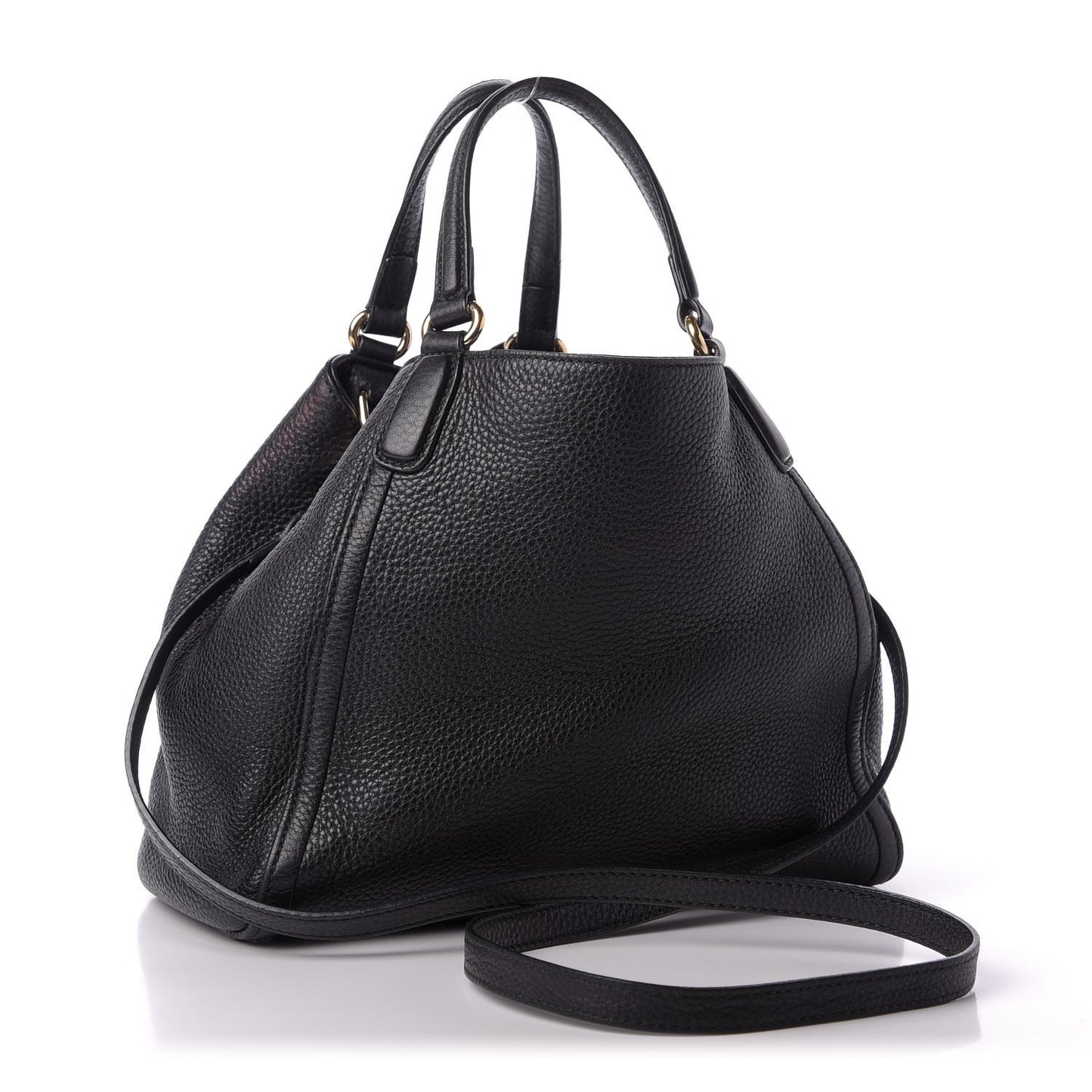 Pebbled Calfskin Small Soho Shoulder Bag Black