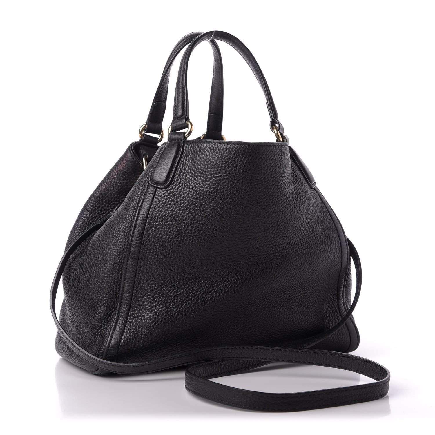 Gucci Pebbled Calfskin Small Soho Shoulder Bag Black 3 of 9