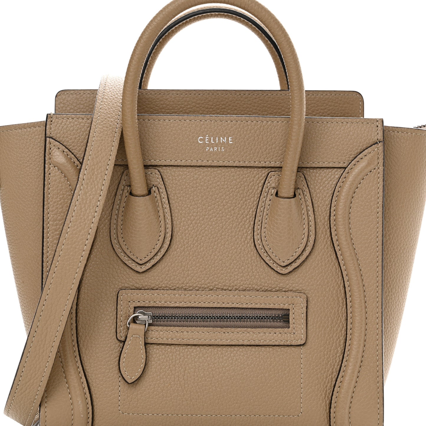 Drummed Calfskin Nano Luggage Dune