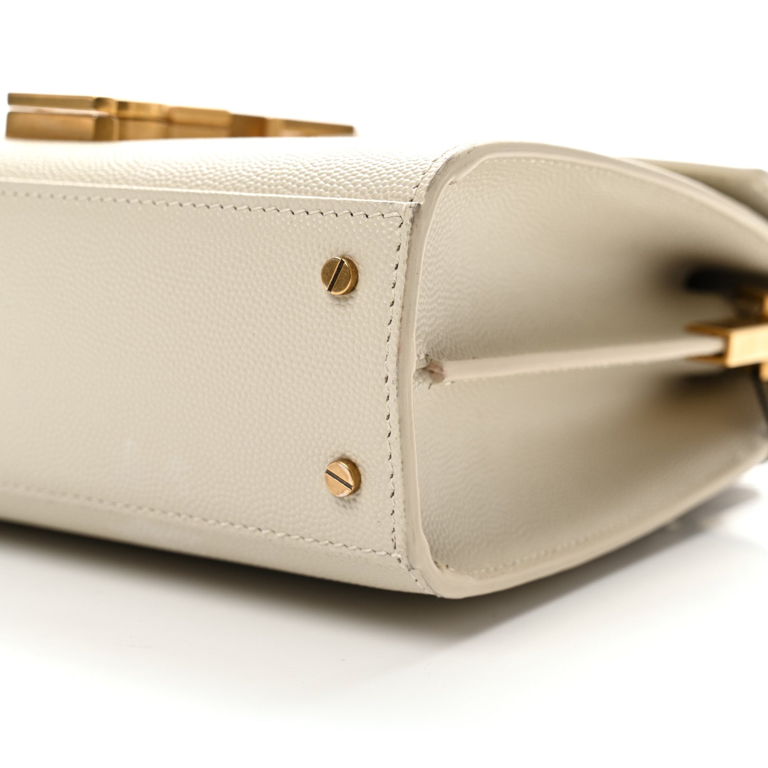 Saint Laurent Grain de Poudre Mini Classic Monogram Cassandra Top Handle Crema Soft Rouge Legion 10 of 11