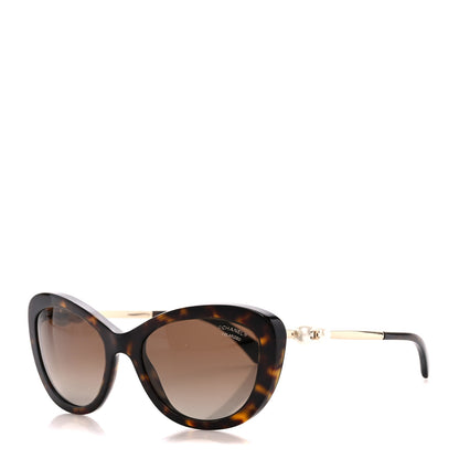 Chanel Acetate Pearl Polarized Cat Eye Sunglasses 5340-H Tortoise 1 of 8