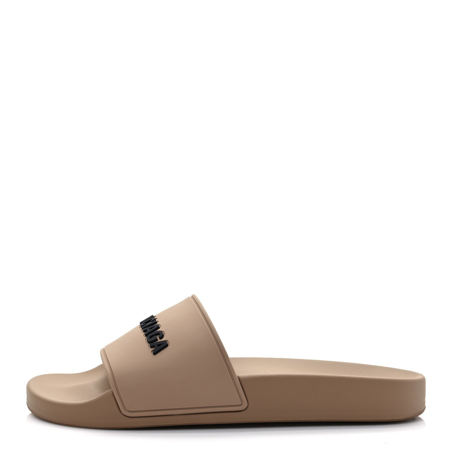 Balenciaga Rubber Logo Pool Slide Sandals 38 Beige Black 1 of 8