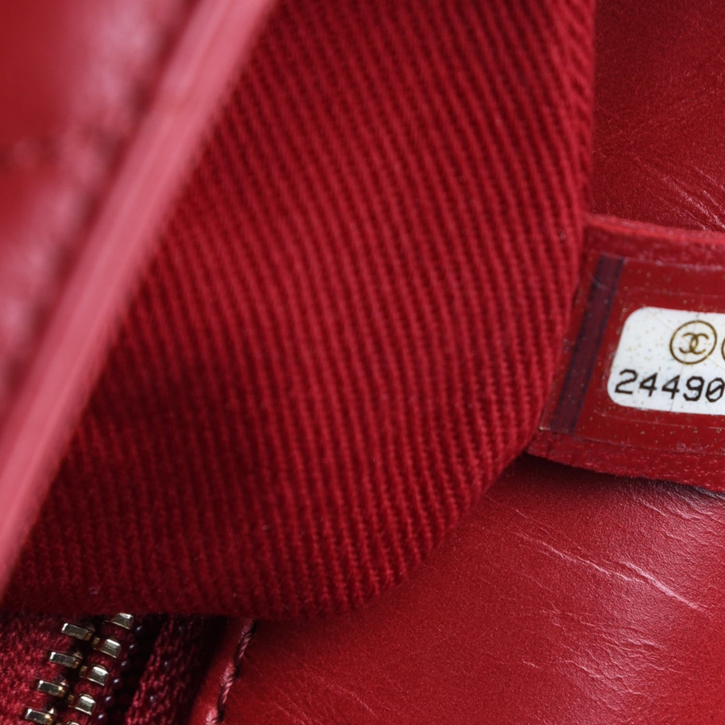 Calfskin Chevron Quilted Small Coco Handle Flap Red