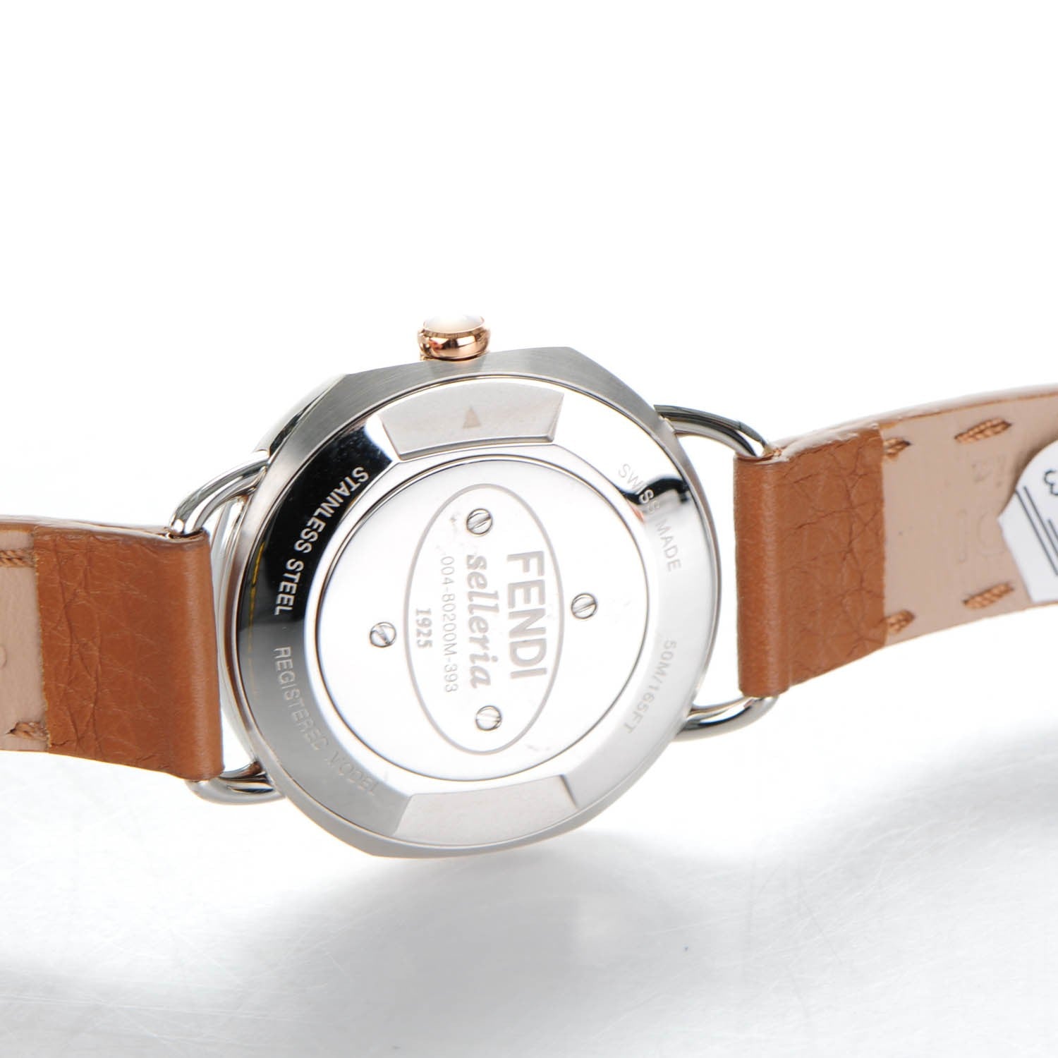 Fendi Stainless Steel Calfskin Diamond Mother of Pearl 36mm Selleria Quartz Watch 8 of 11