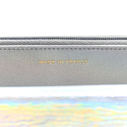 Chanel Iridescent Goatskin Quilted Wallet On Chain WOC Silver 7 of 14