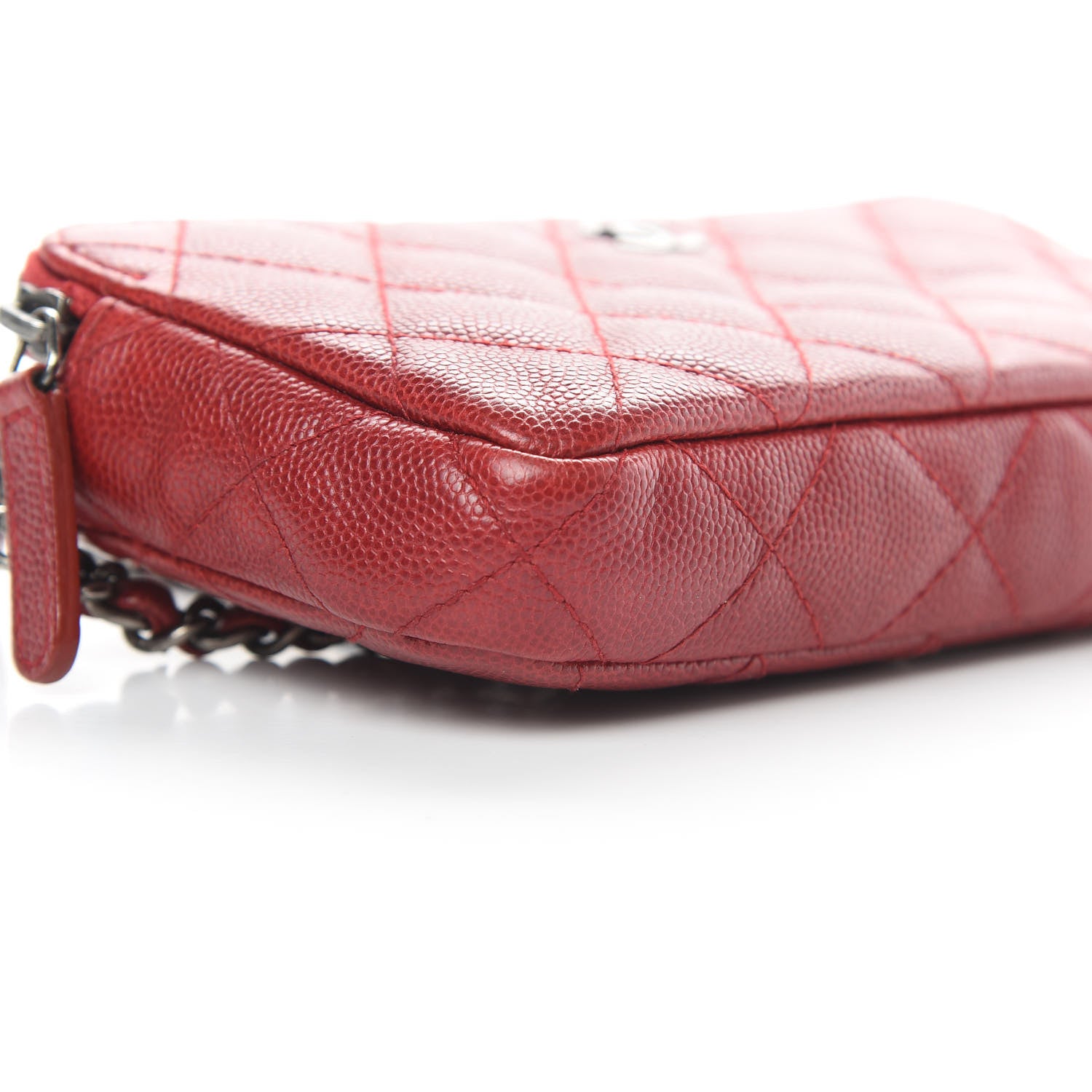 Chanel Caviar Quilted Small Clutch With Chain Red 12 of 17