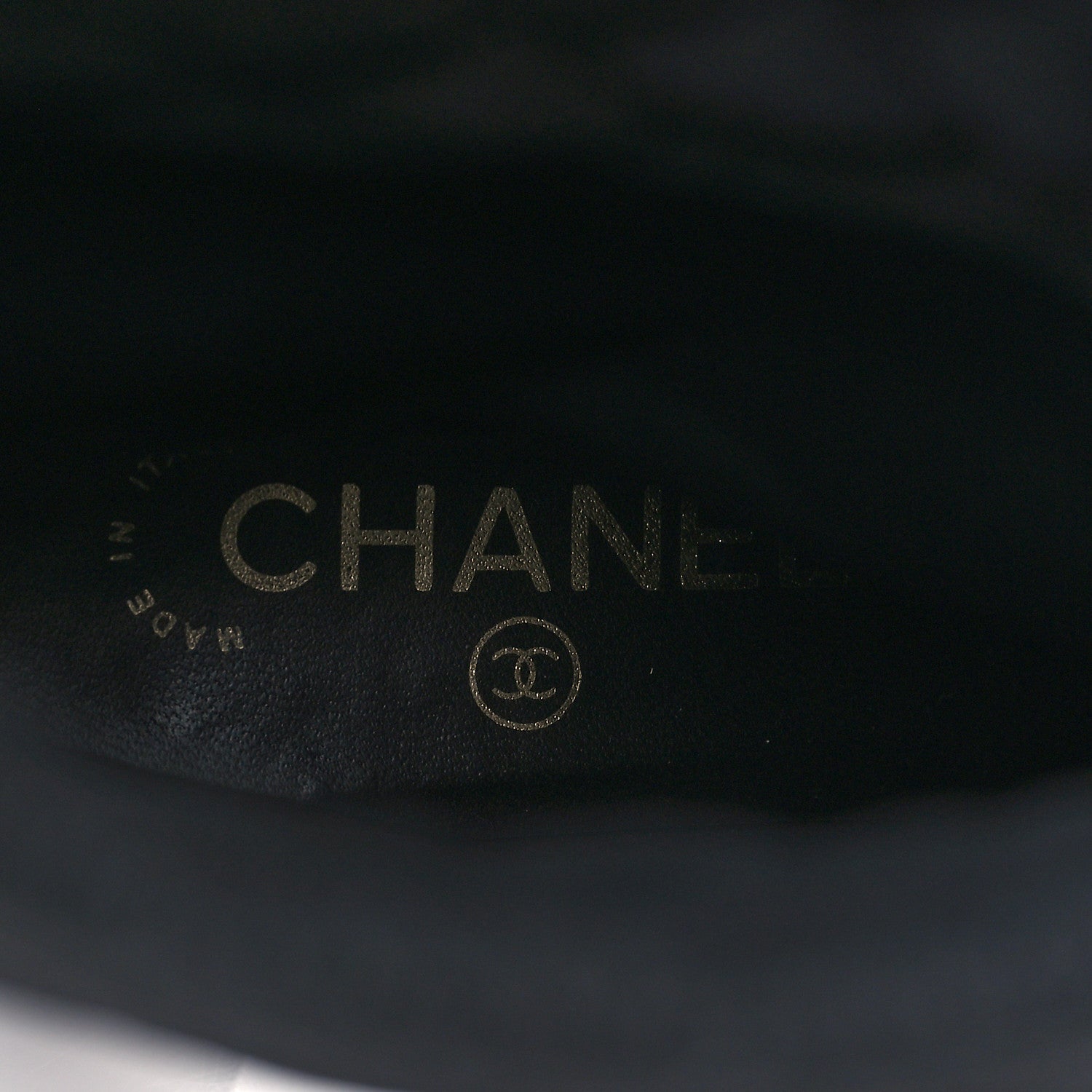 Chanel Perforated Suede Calfskin Patent Foldover CC Cap Toe Clover Short Boots 37.5 Black 8 of 8