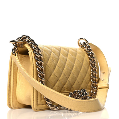 Chanel Caviar Quilted Small Boy Flap Yellow 3 of 11
