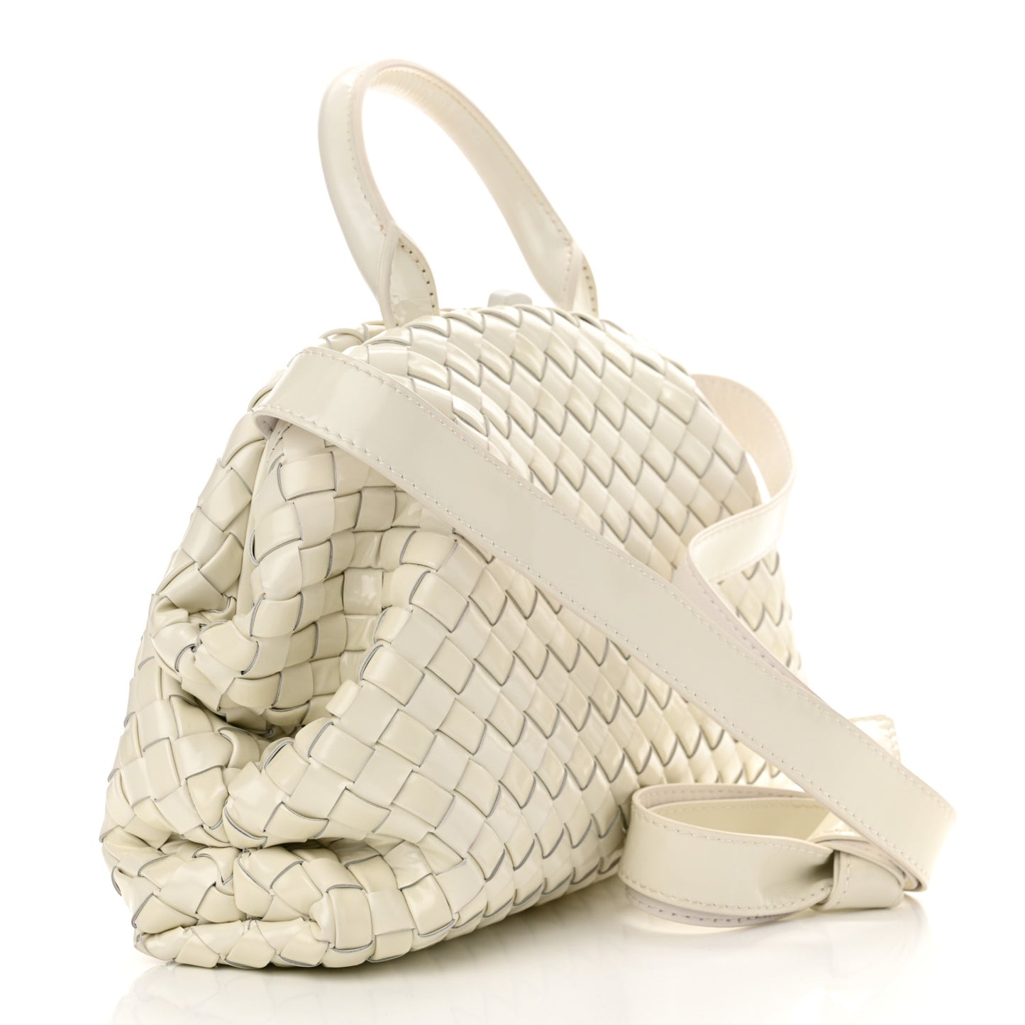 Nappa Intrecciato Small Handle Bag Chalk