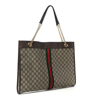 Gucci GG Supreme Monogram Large Rajah Chain Tote Beige New Acero 4 of 10