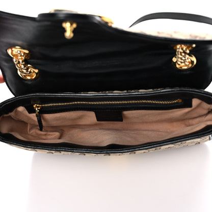 Gucci Monogram Matelasse Diagonal Small GG Marmont Shoulder Bag Beige Black 5 of 14