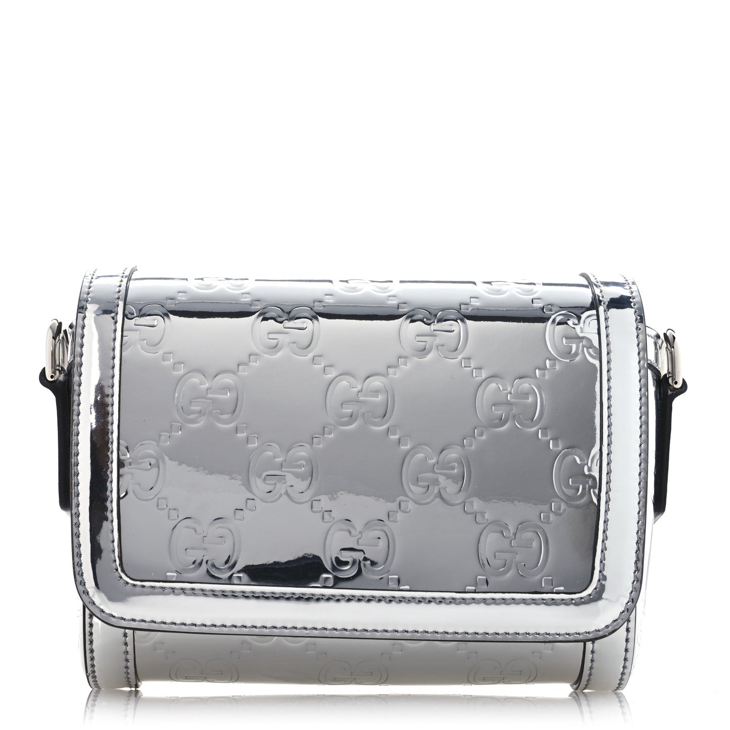 Guccissima Mirror Effect Mini Crossbody Silver Sphinx