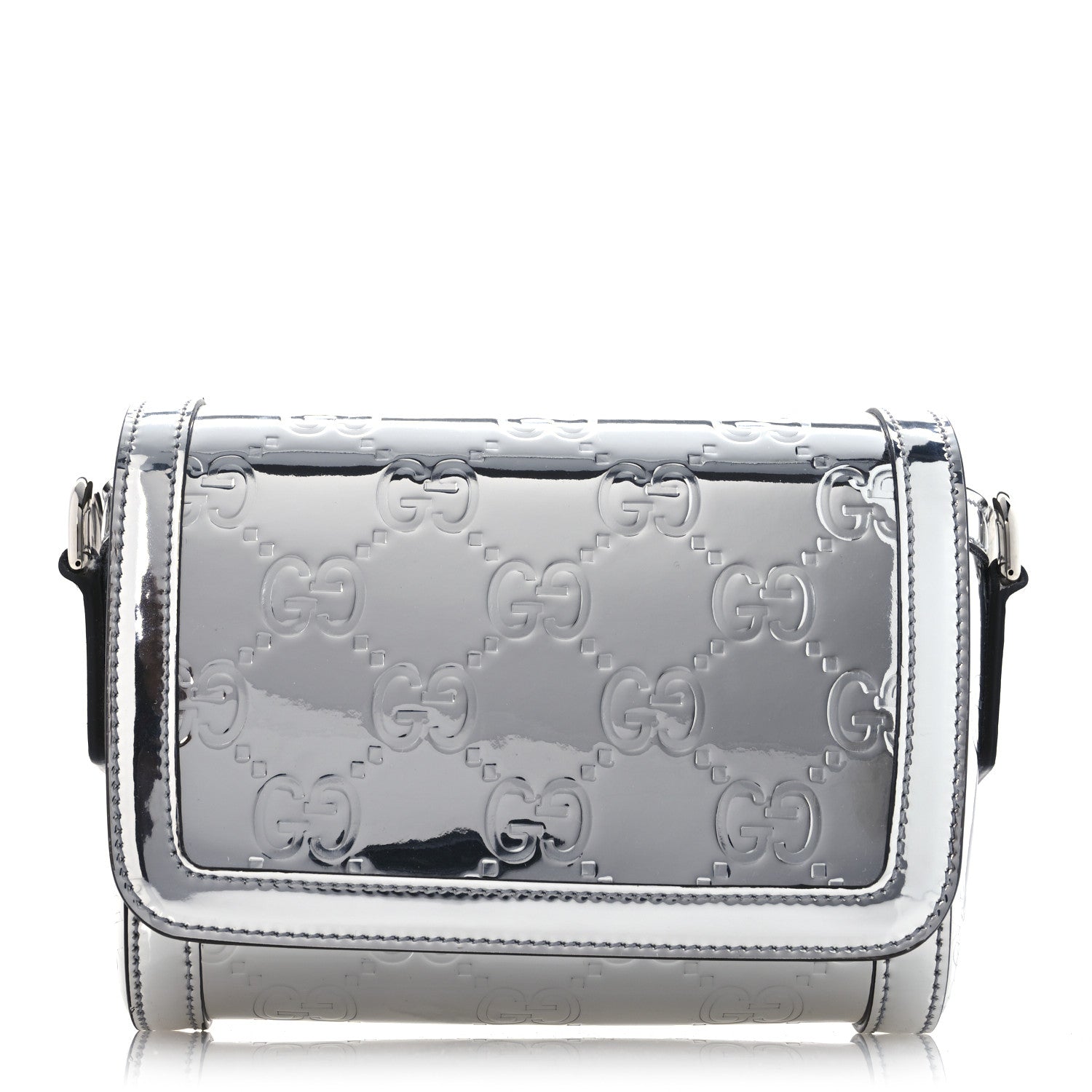 Gucci Guccissima Mirror Effect Mini Crossbody Silver Sphinx 8 of 14