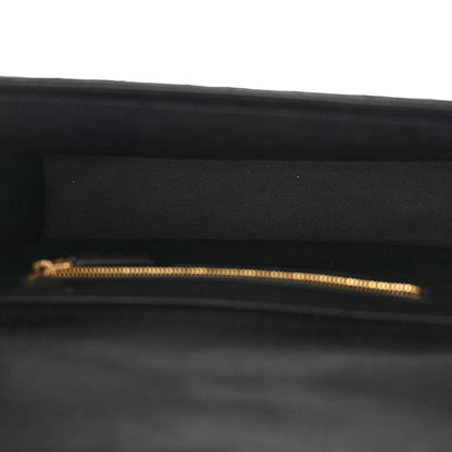 Saint Laurent Grain De Poudre Matelasse Chevron Large Monogram Satchel Black 5 of 10