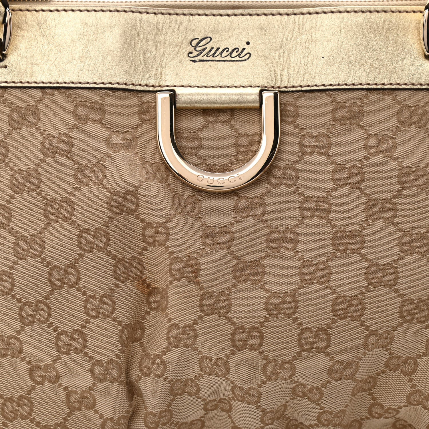 Gucci Metallic Monogram D Gold Tote Gold 8 of 15