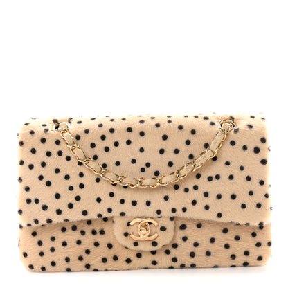 Chanel Pony Hair Cheetah Printed Creative Fabrics Flap Light Beige Black 1 of 11