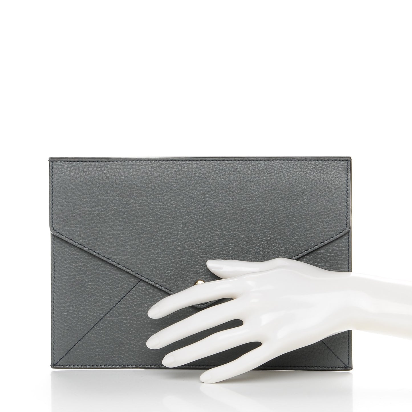 Pebbled Calfskin Soho Document Holder Grey