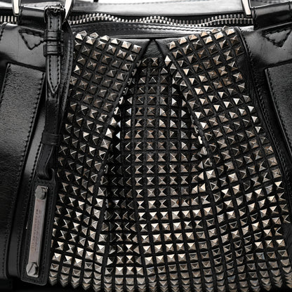 Burberry Prorsum Calfskin Studded Knight Satchel Black 9 of 12