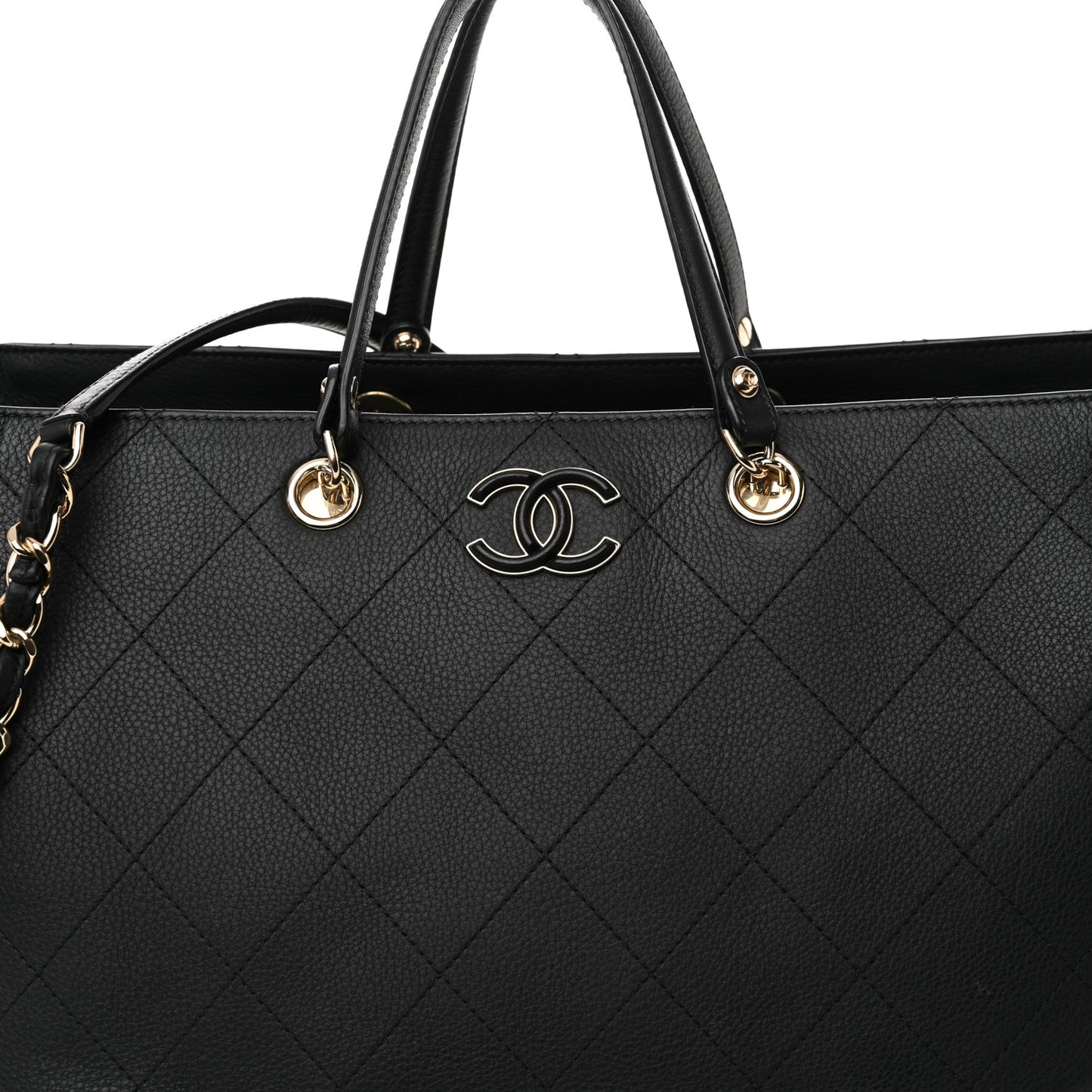 Bullskin Stitched Large Shopping Bag Black