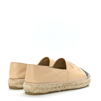 Chanel Lambskin CC Espadrilles 40 Beige Black 4 of 7