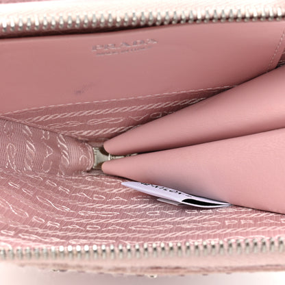 Prada Satin Crystal Mini Triangle Crossbody Pouch Alabastro 5 of 10
