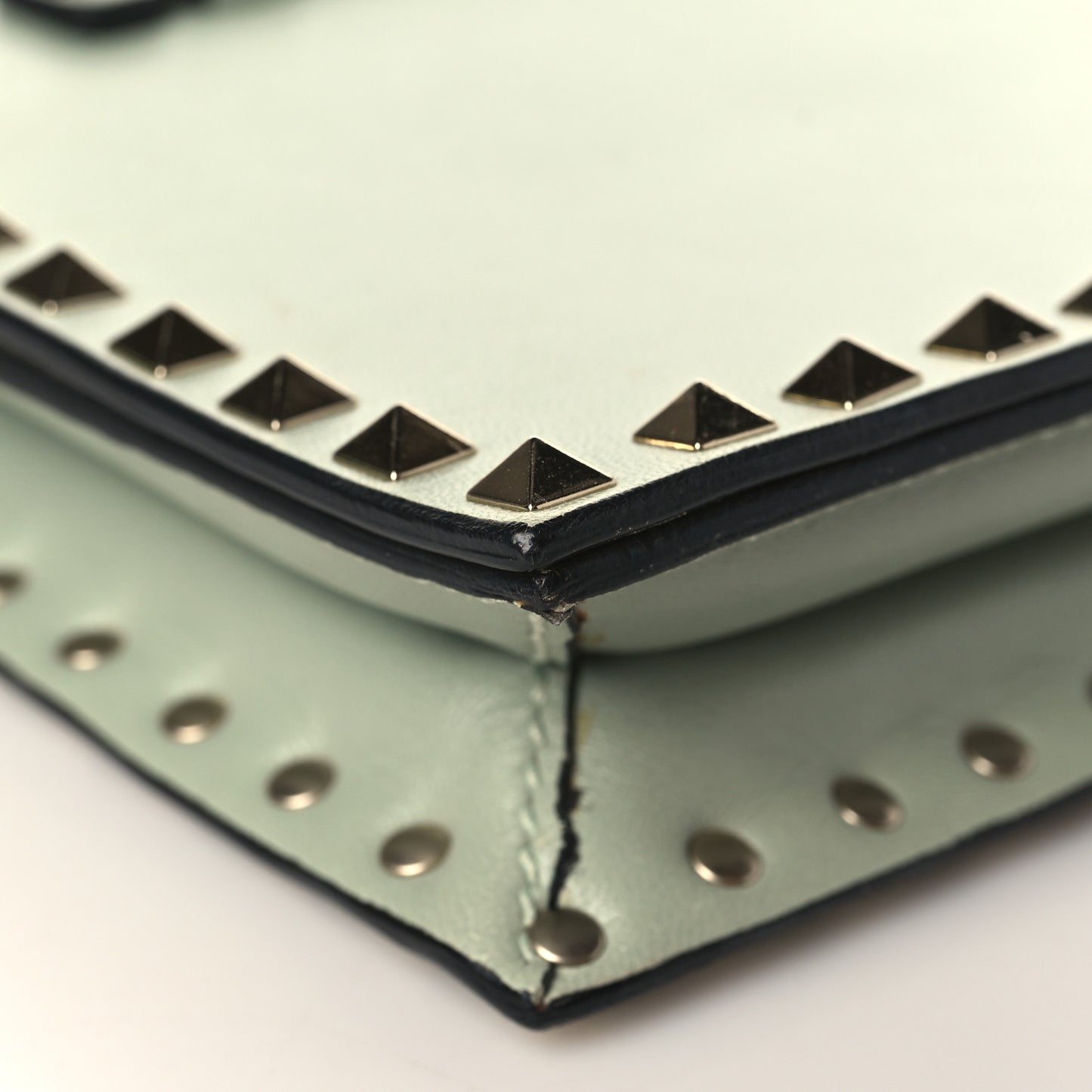 Nappa Rockstud Wristlet Clutch Green Tea Sorbet