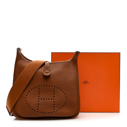 Hermes Taurillon Clemence Evelyne III PM Gold 12 of 12